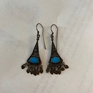 Vintage silver and turquoise earrings